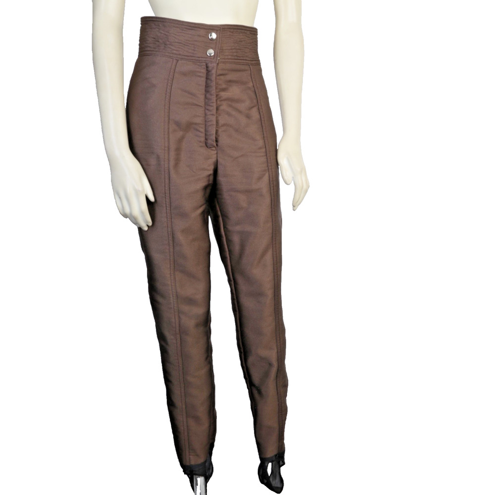 Vintage Head Sportswear Brown High Waisted Ski Pants Stirrup Trousers Size S